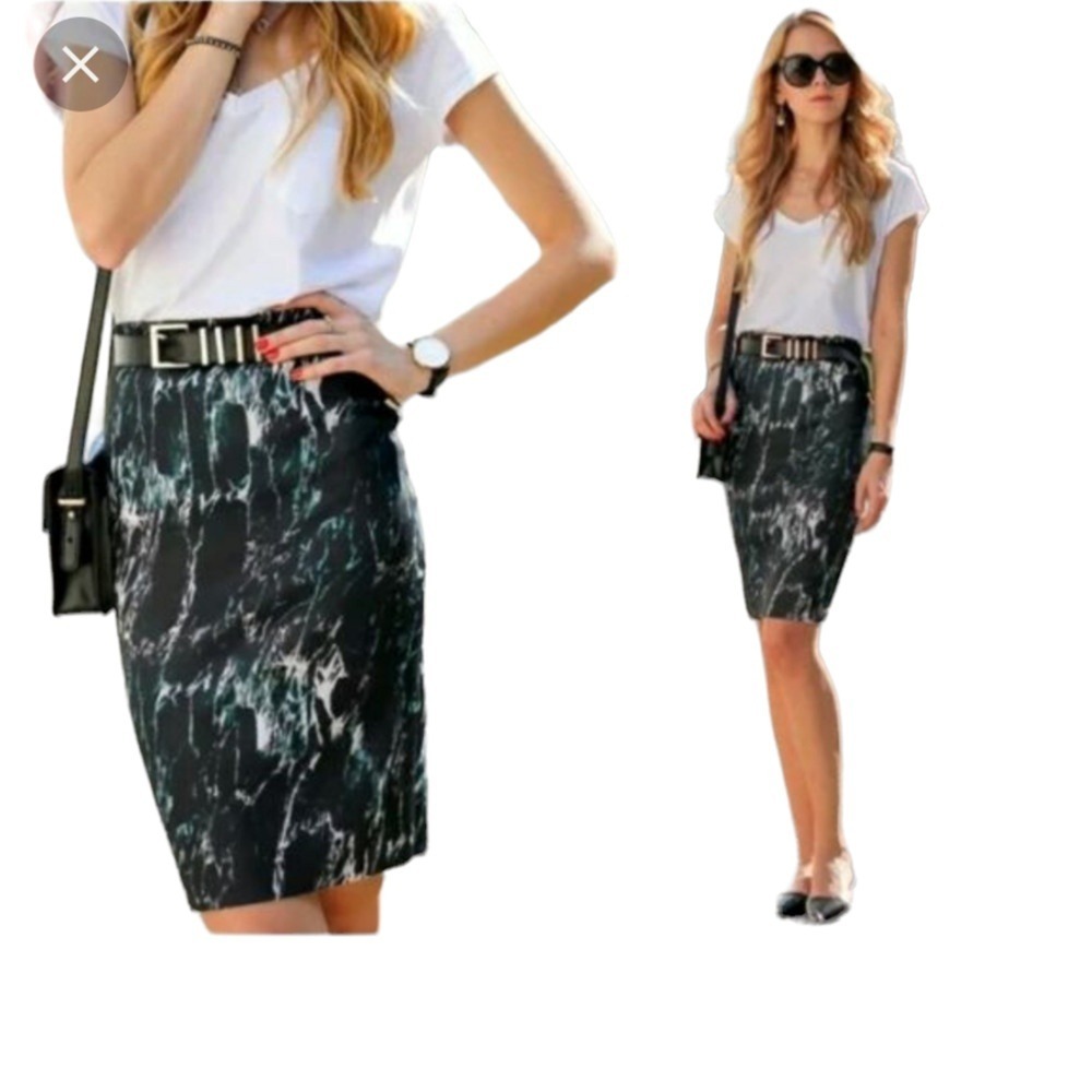 Zara W&B Collection Marbled‎ Pencil Skirt Size Medium